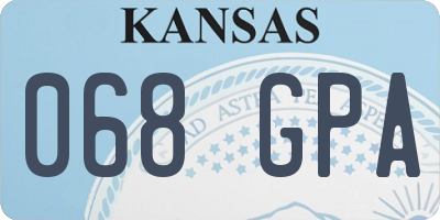 KS license plate 068GPA