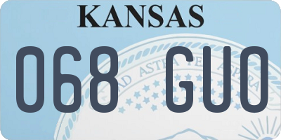 KS license plate 068GUO