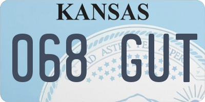 KS license plate 068GUT