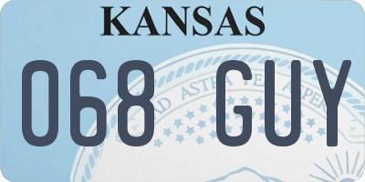 KS license plate 068GUY
