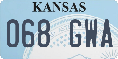 KS license plate 068GWA