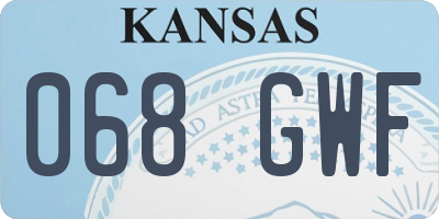 KS license plate 068GWF