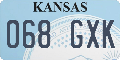 KS license plate 068GXK