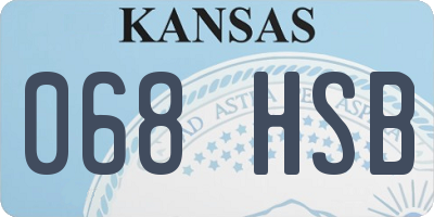 KS license plate 068HSB