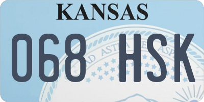 KS license plate 068HSK