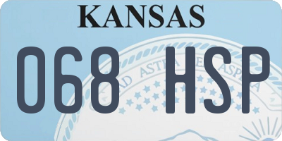 KS license plate 068HSP