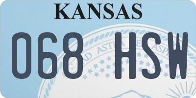 KS license plate 068HSW
