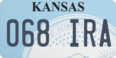 KS license plate 068IRA