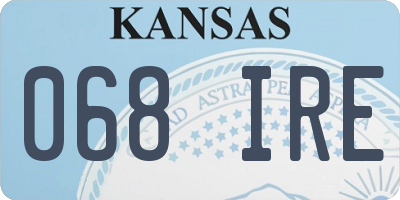 KS license plate 068IRE