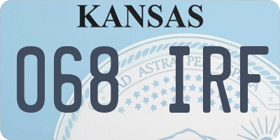 KS license plate 068IRF