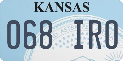 KS license plate 068IRO