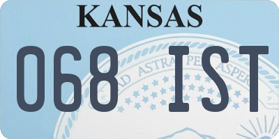 KS license plate 068IST