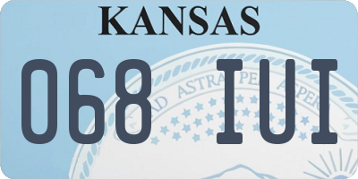 KS license plate 068IUI