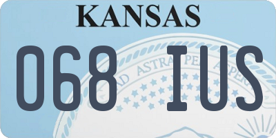 KS license plate 068IUS