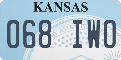 KS license plate 068IWO