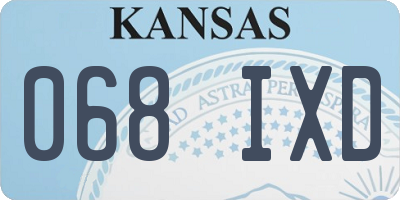 KS license plate 068IXD