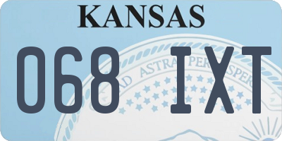 KS license plate 068IXT