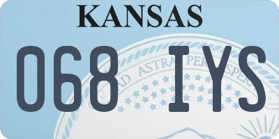 KS license plate 068IYS