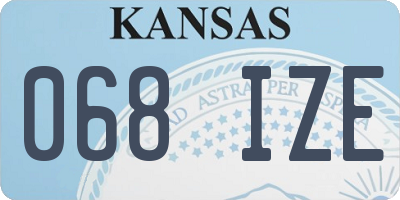 KS license plate 068IZE