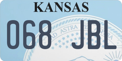 KS license plate 068JBL