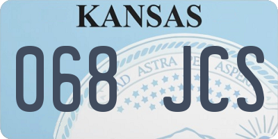 KS license plate 068JCS