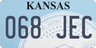 KS license plate 068JEC