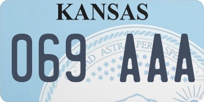 KS license plate 069AAA