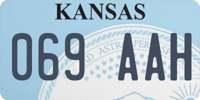 KS license plate 069AAH