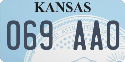 KS license plate 069AAO