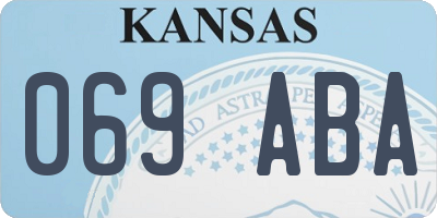 KS license plate 069ABA