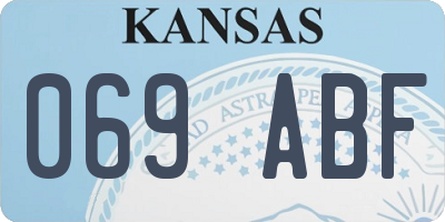 KS license plate 069ABF