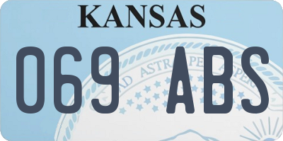 KS license plate 069ABS