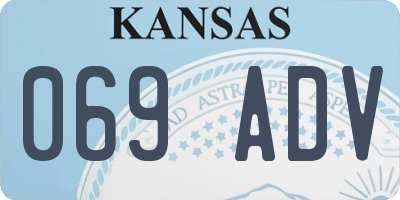 KS license plate 069ADV