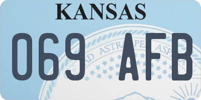 KS license plate 069AFB