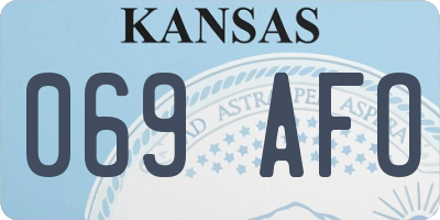 KS license plate 069AFO