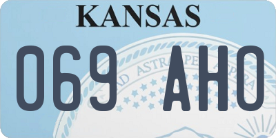 KS license plate 069AHO
