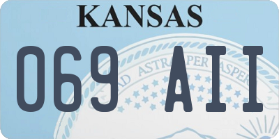 KS license plate 069AII