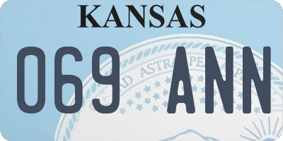 KS license plate 069ANN