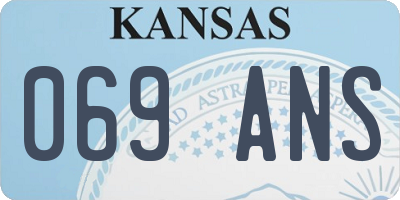KS license plate 069ANS