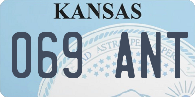 KS license plate 069ANT