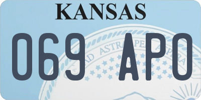 KS license plate 069APO