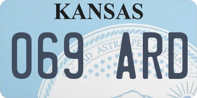KS license plate 069ARD