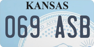 KS license plate 069ASB