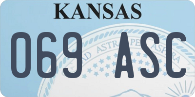 KS license plate 069ASC