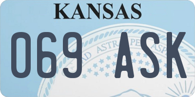 KS license plate 069ASK