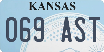 KS license plate 069AST