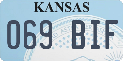 KS license plate 069BIF