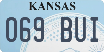 KS license plate 069BUI