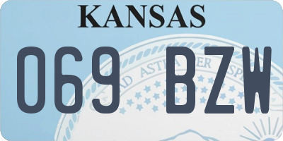 KS license plate 069BZW