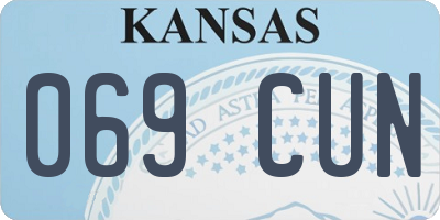 KS license plate 069CUN